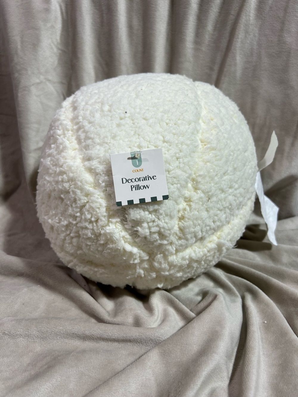 Target Plush Round Sherpa Pillow - Cream